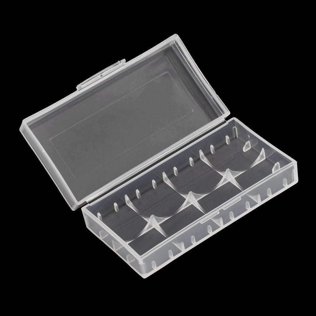 Transparent Waterproof 2 x 18650 Battery Portable Clear Plastic Storage Box (Pack of 2 )